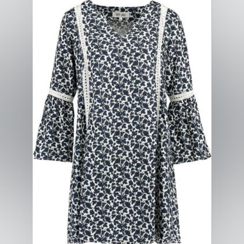 Dry Lake Tamara Pocket Tunic Dress with Bell Sleeves